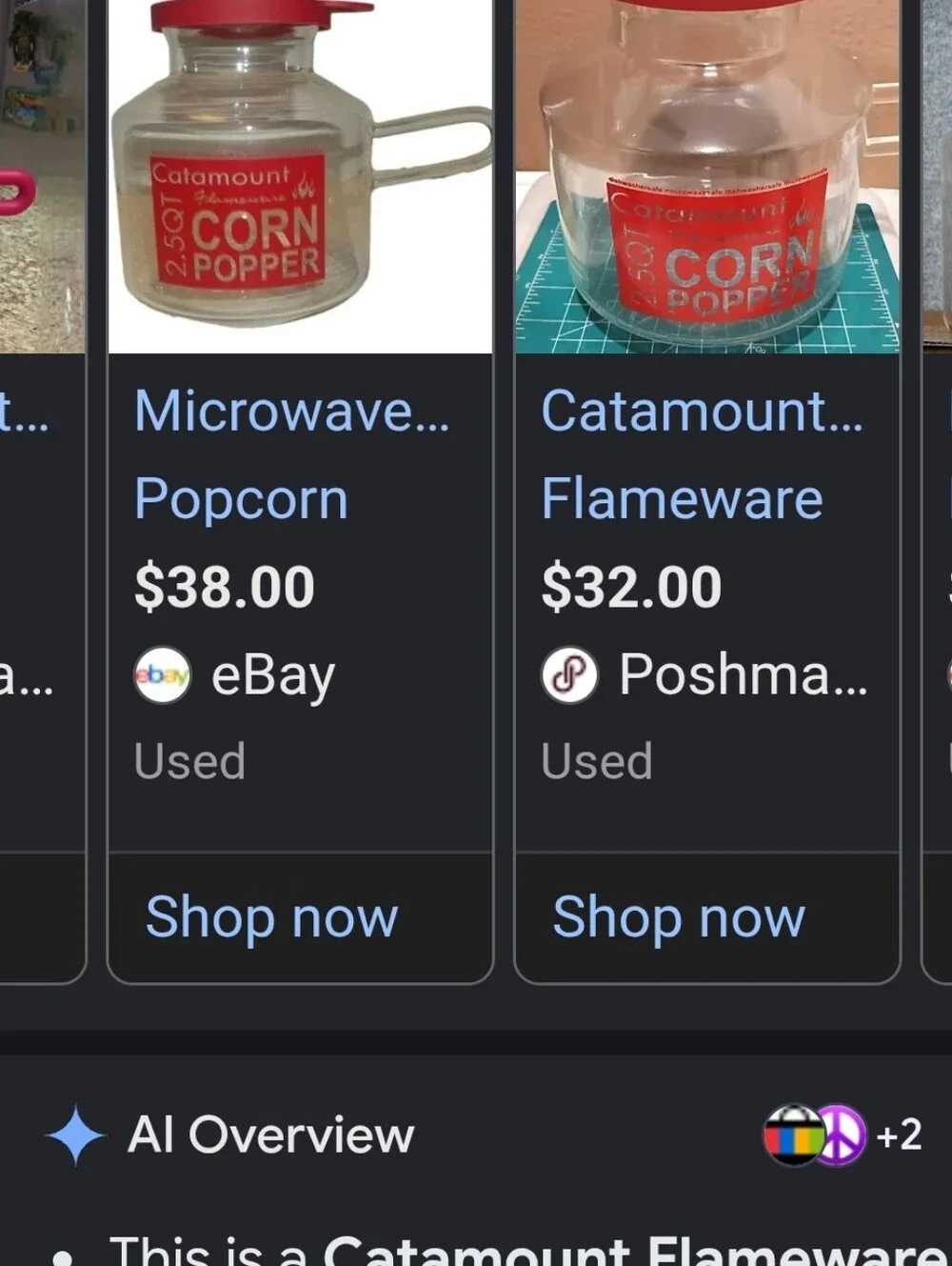 Vintage Catamount Microwave Corn Popper Glass  Popcorn Maker - Red Accents